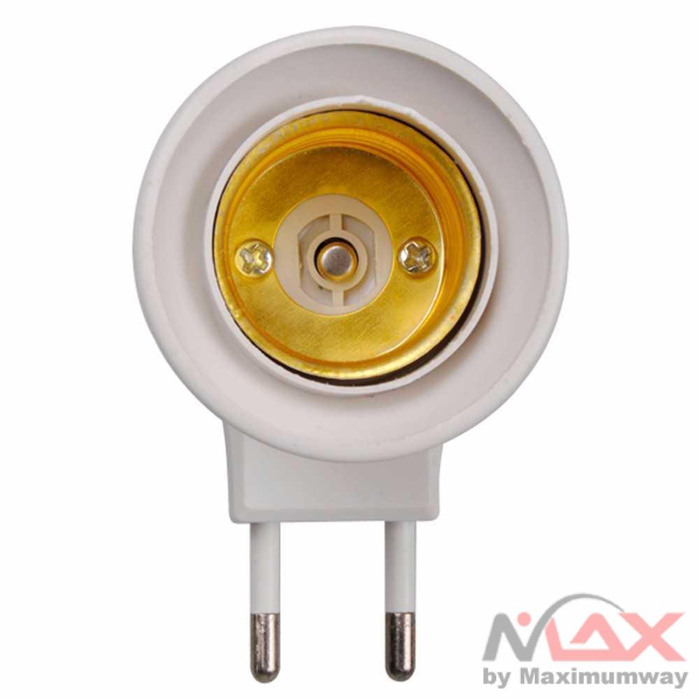 Fitting colok fitting lampu tidur fitting lampu E27 + Saklar on off 6511 Fitting E27 Lampu Bohlam Portable EU Plug Warna Putih fiting lampu dengan switch plug colok di stop kontak tembok untuk steker colok