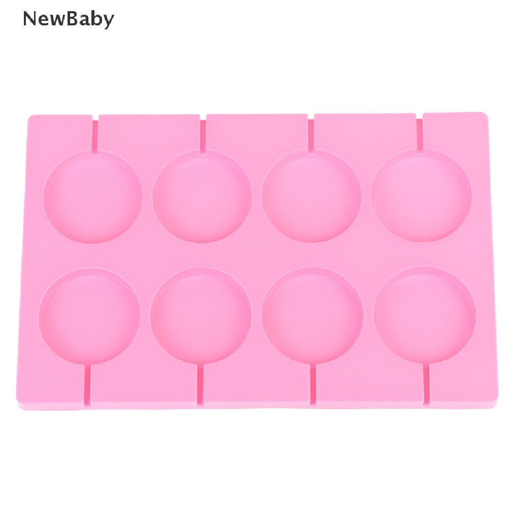 Cetakan Permen Lolipop 8 Lubang Bahan Silikon Untuk Dekorasi Kue