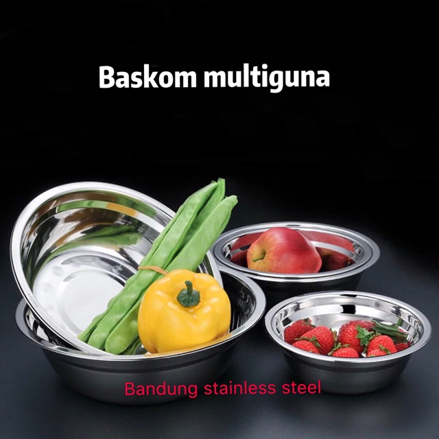 Baskom stainless 18cm tebal 1mm multiguna kecil mangkok murah