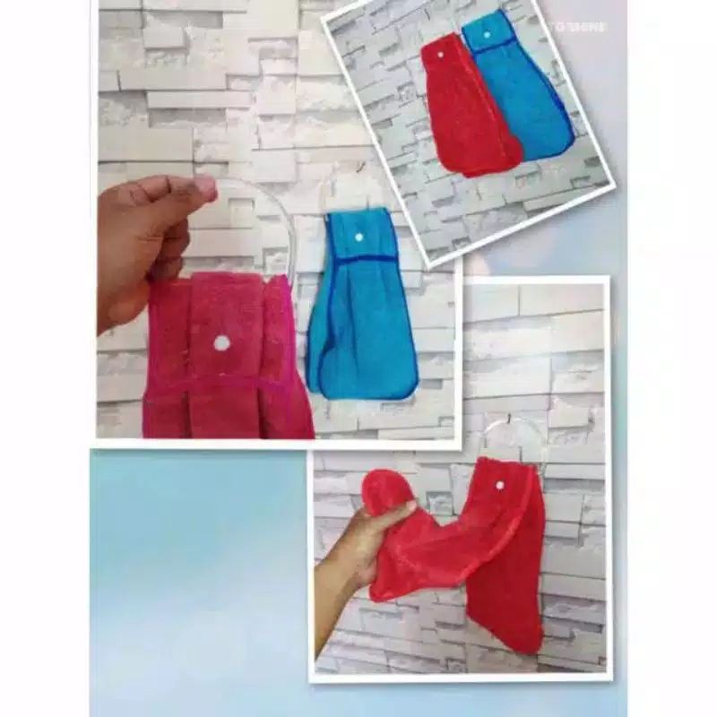 kain Lap tangan gantung Lap handuk double dengan hanger love