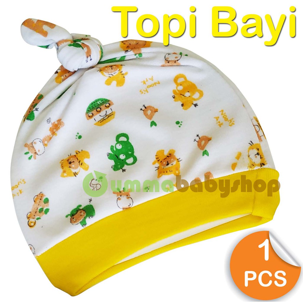Topi Bayi Kuncung Kupluk Anak Topi Bulat Print Peci Bayi Perlengkapan Bayi Baru Lahir