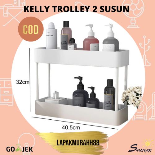 SHENAR KELLY RAK 2 SUSUN SERBAGUNA / RAK DAPUR TROLI / RAK KAMAR MANDI PORTABLE