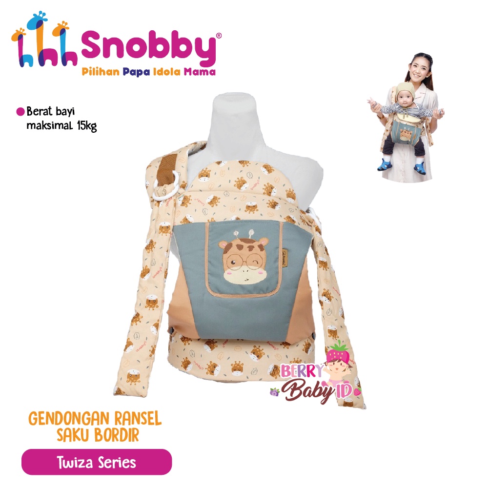 Snobby Gendongan Bayi Depan Baby Carrier Ransel Saku 3 Posisi Gendong Berry Mart