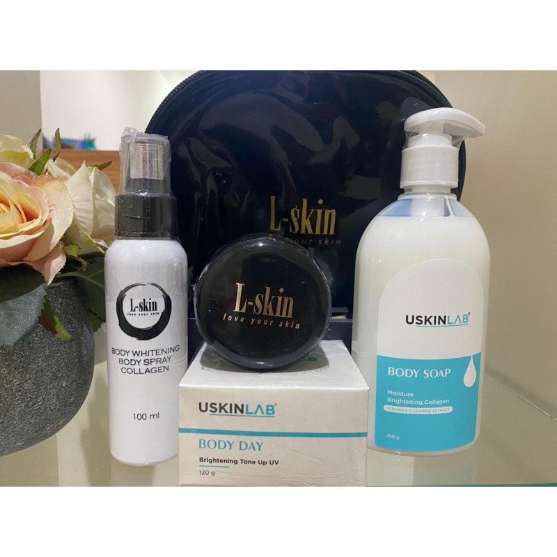 Paket Perawatan Badan LSkin dengan sabun dan day uskin lab