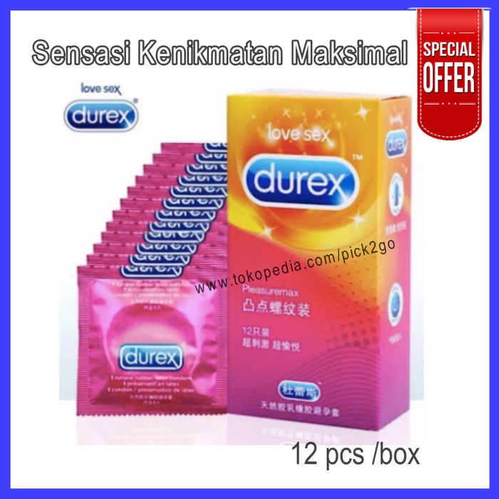 KONDOM DUREX PLEASUREMAX Bergerigi & Berbintik Dotted - isi 12 pcs