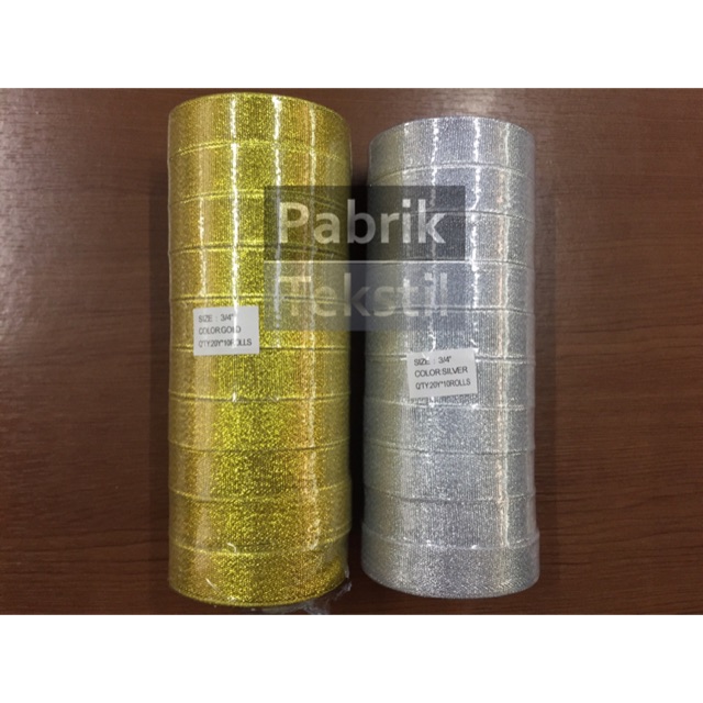 

Pita Satin Glitter EMAS-PERAK 3/4" (2 CM) / 20YARDS PER-ROLL