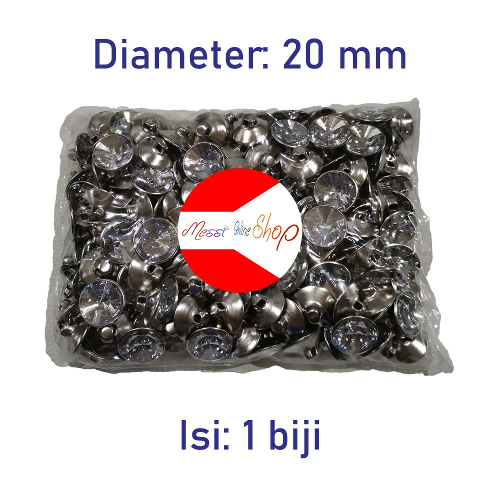 Kancing Kursi Sofa Kristal Diameter 20 mm Isi 1 biji Aksesoris Jok Divan Berlian Intan Permata