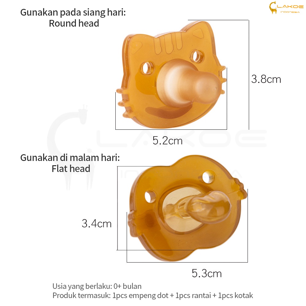 LAKOE Dot bayi / putting bayi/empeng bayi BPA FREE dengan rantai dan Kotak