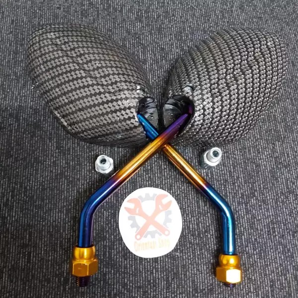 Spion Beat two-tone Spion Baet Karbon Twotone Bakaran tangkai pendek untuk semua Honda yamaha