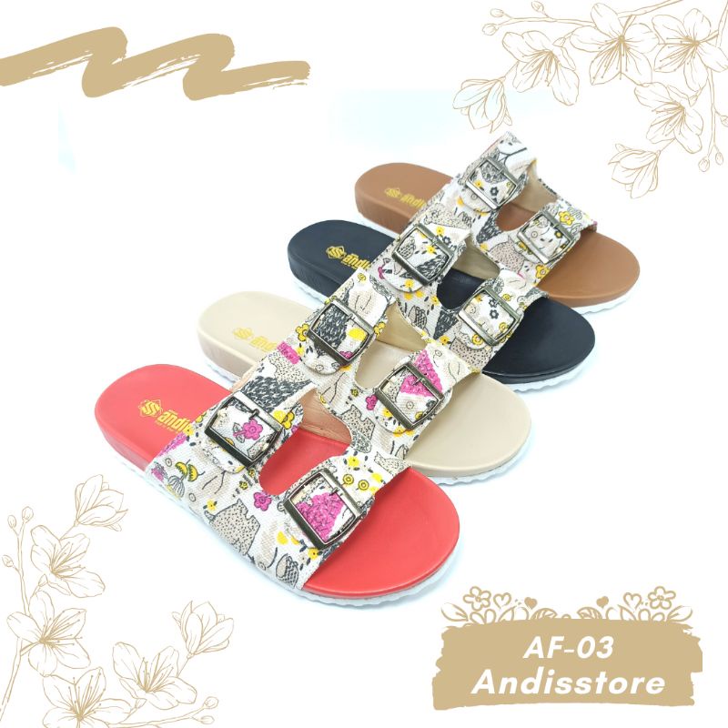 Sendal Birken Wanita Sandal Selop Flip Flop Sandals Andis AF03