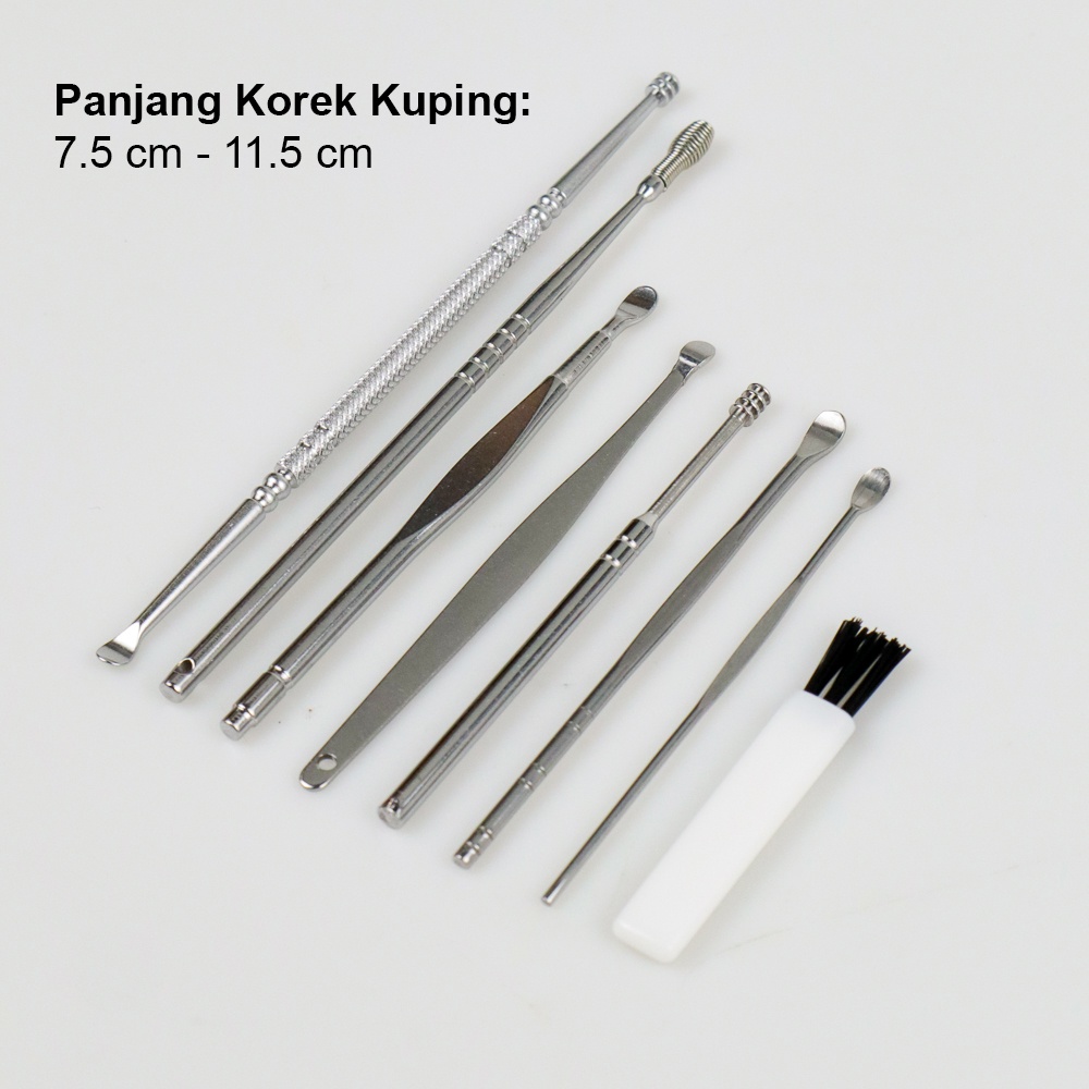 Biutte.co Pembersih Telinga Korek Kuping Ear Wax Picker 7 PCS - JC7 - Silver