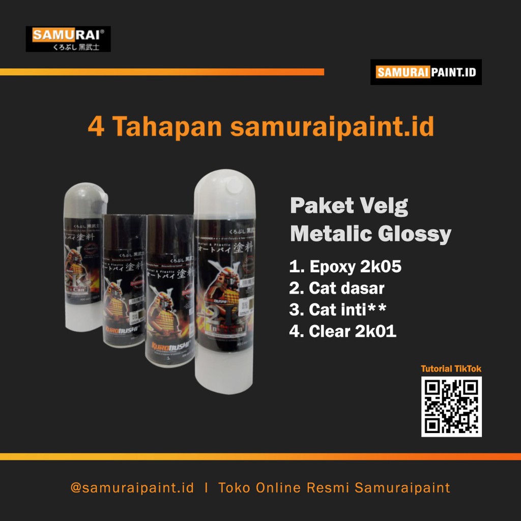 Samuraipaint.id Paket Velg Metallic Glossy, Samuraipaint