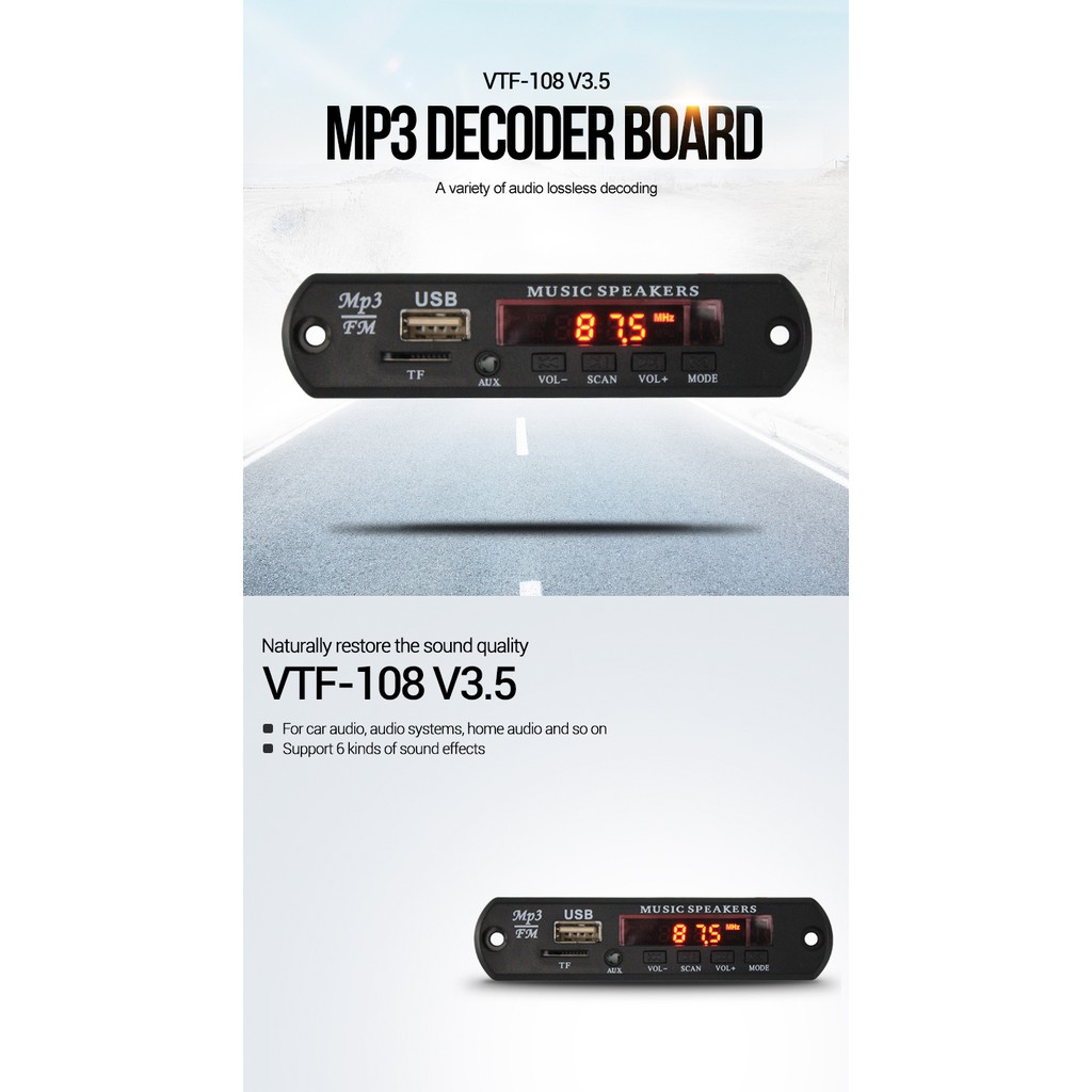 MP3 kit modul USB 12V tanpa Bluetooth