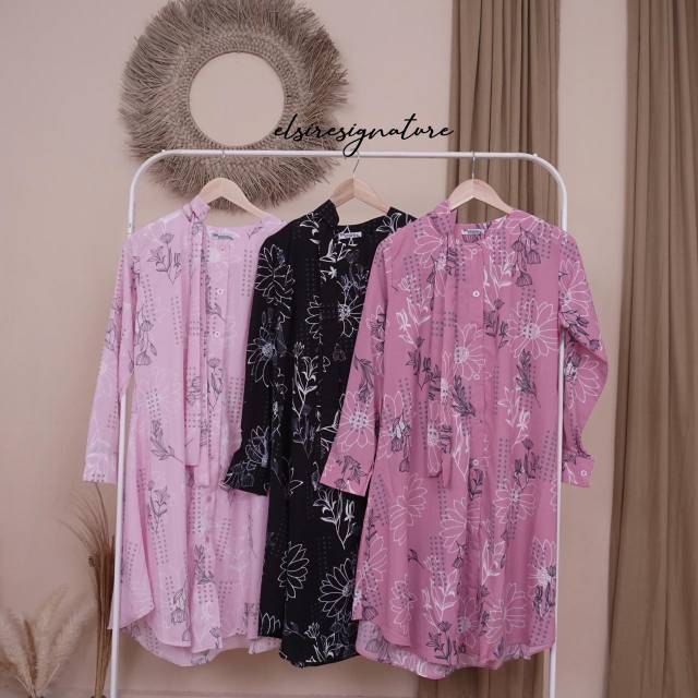 Ava Tunik Motif / Flowy Tunik Floral Tunik Motif Murah Tunik Busui Motif