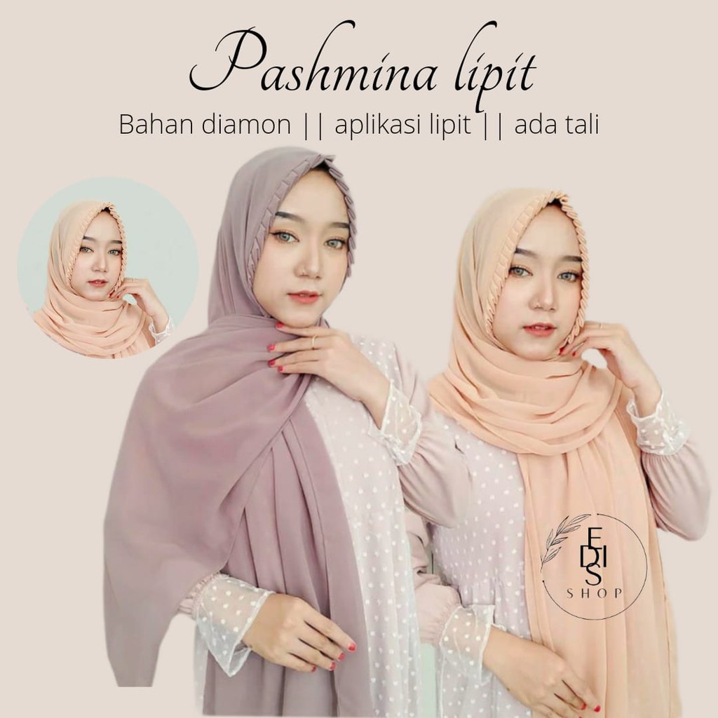 Pashmina tali kcb 175X75 /Pasmina tali lipit / Pashmina lipit kcb diamond