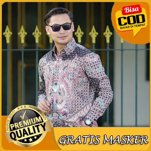 Baju Batik Pria Lengan Panjang Premium Modern Full Furing Original Kemeja Batik Solo PCW 015