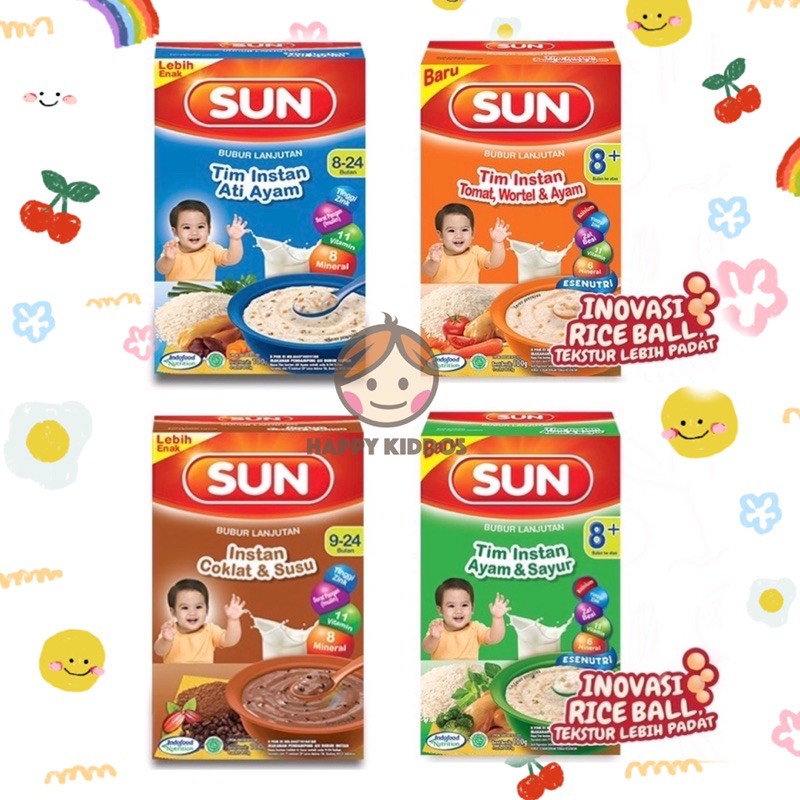 SUN Tim Instant 8+ Tomat, Wortel &amp; Ayam / Ati Ayam / Ayam &amp; Sayur 100 gr MPASI BAYI