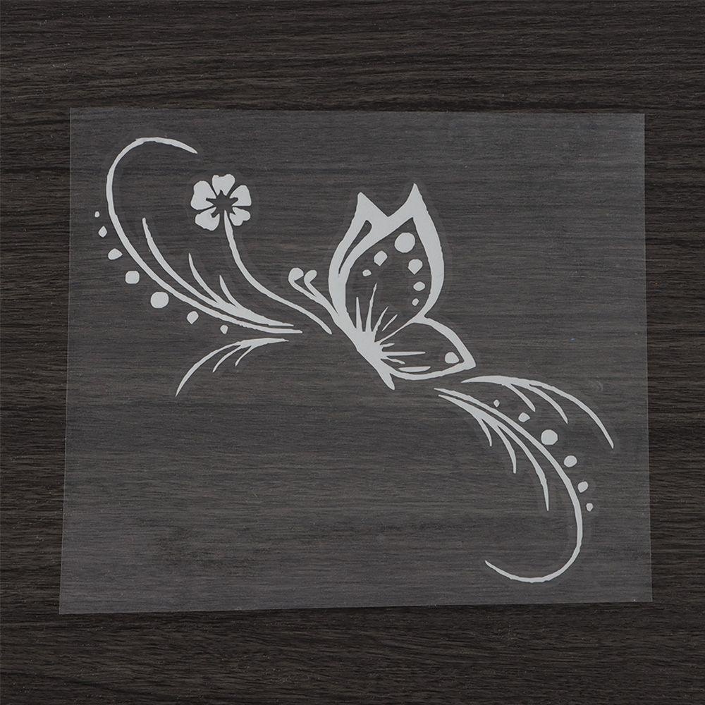 Populer Stiker Mobil Aksesoris Eksterior Anti Air PVC Butterfly Flower