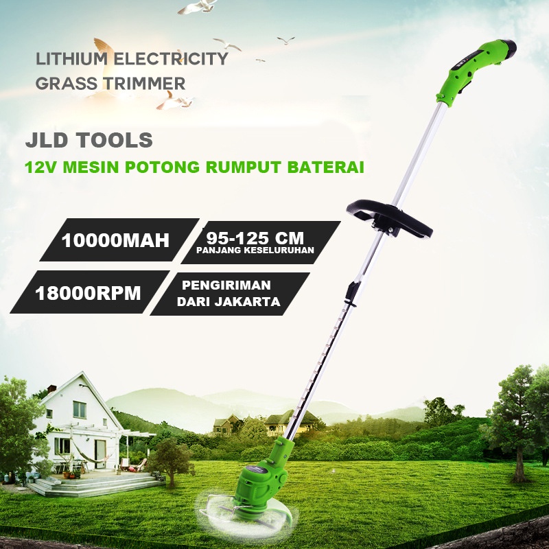 JLD MESIN POTONG RUMPUT BATERAI 12V - CORDLESS GRASS TRIMMER 12 V - GUNTING PEMOTONG RUMPUT PORTABLE