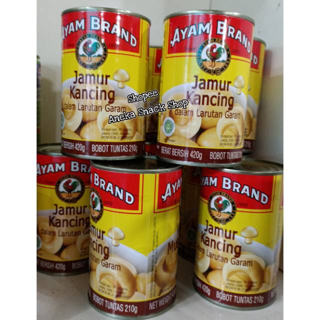 

Ayam Brand Jamur Kancing dalam Larutan Garam / Jamur Kaleng / Mushroom Kalengan / Sayur Kaleng