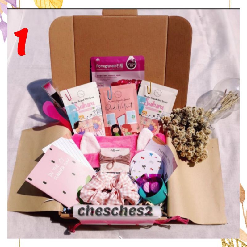 GIFT BOX MASKER WAJAH ORGANIK/paket 1/masker random/gift box spesial