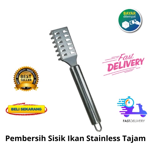 [BISA COD] PROMO Pembersih Sisik Ikan Stainless Tajam Pengupas Sisik Ikan Pembuang Sisik Awet Anti Karat Termurah