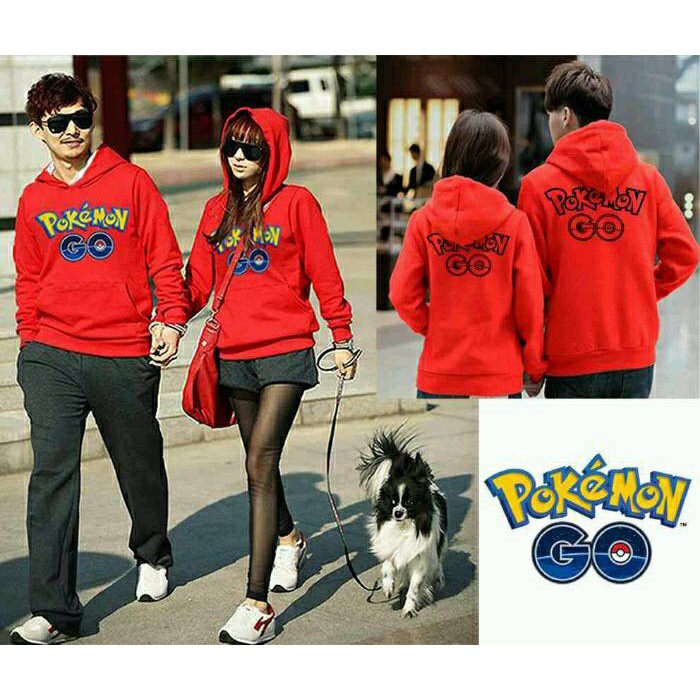 Jual Couple Sweater Hoodie Pokemon Go Red Limited