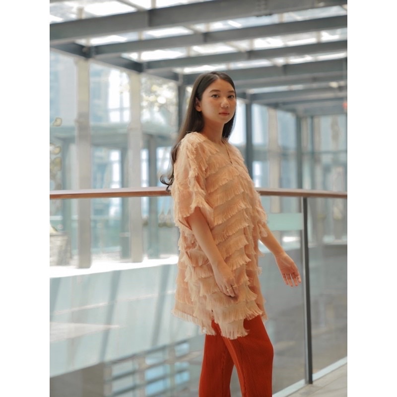 BAJU BULU WANITA ( Warna Cream)