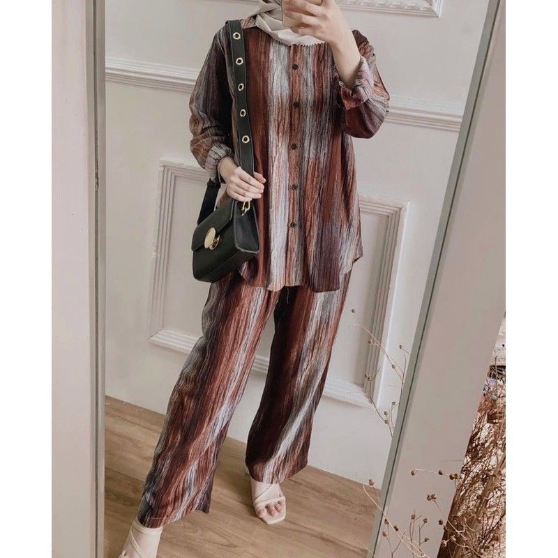 linzi one set/baju setelan wanita kekinian/baju wanita kekinian/setelan wanita kekinian