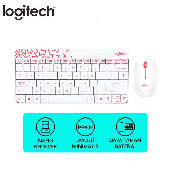 Logitech Mouse Keyboard Wireless COMBO MK240 Nano