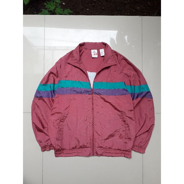 JAKET WINBREAKER VINTAGE SECOND COLOURBLOCK USA OLYMPIC