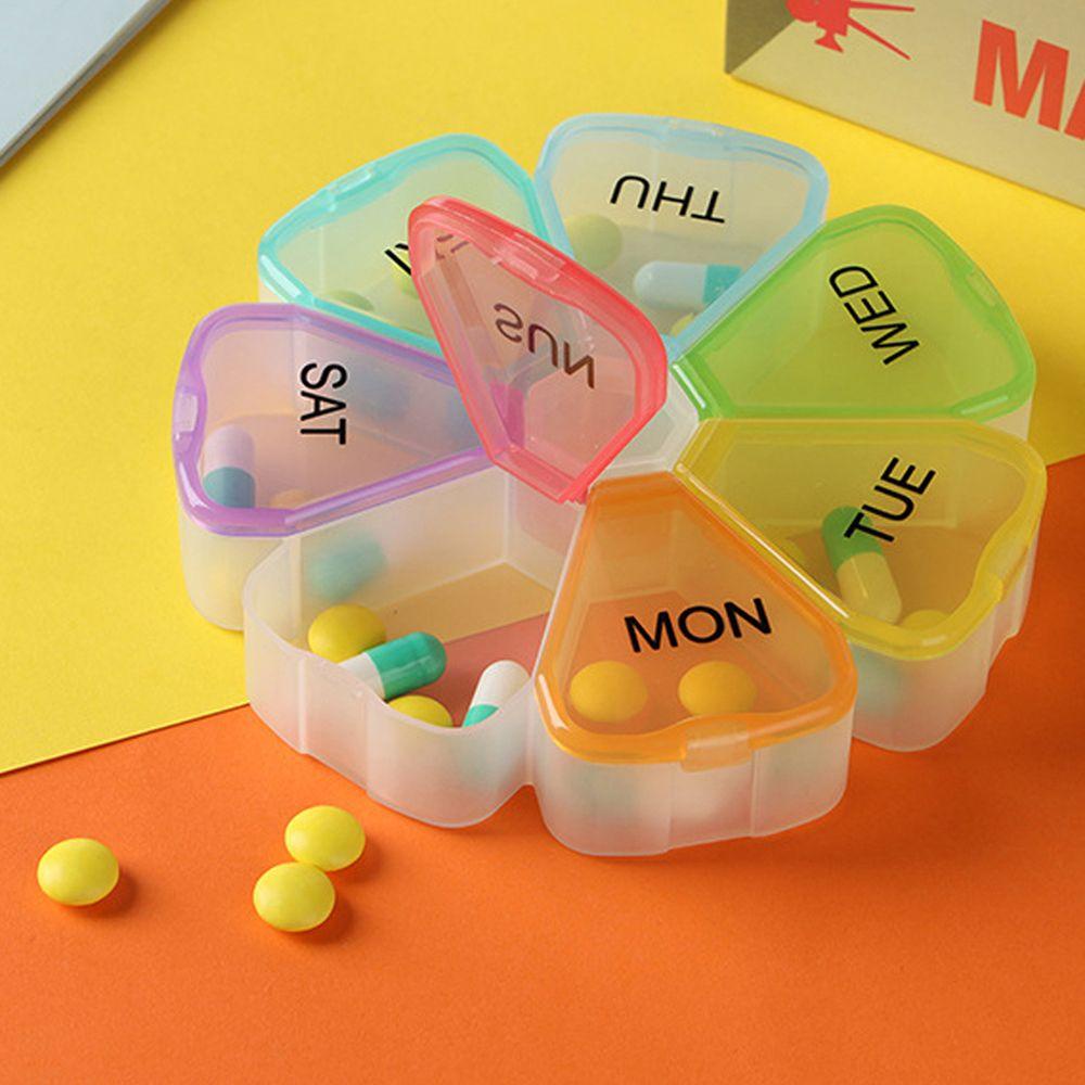 [Elegan] Kotak Pil Mingguan 7hari Mingguan Colorful Tablet Wadah Penyimpanan Obat Organizer Tahan Air Mini Pill Box