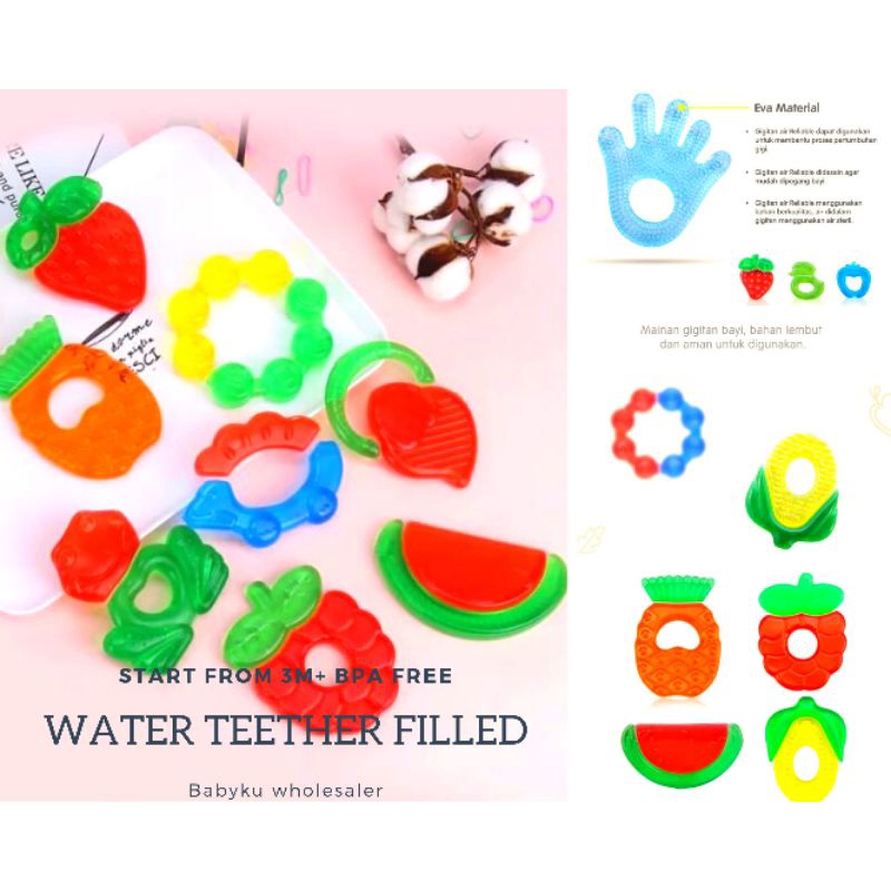 Water filled teether gigitan bayi / baby toys teether / Mainan gigitan bayi tumbuh gigi