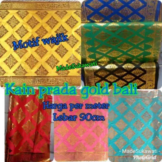 Kain prada bali satin motif wajik/kain prada emas bali