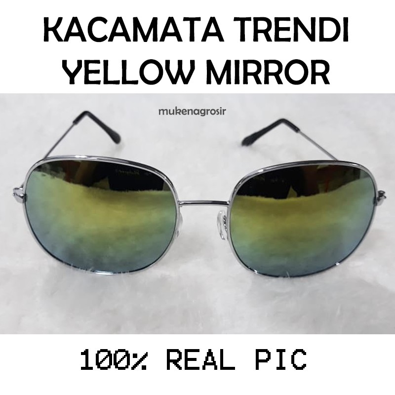 PROMOOOO!! Kacamata Trendy / Unisex /Kacamata Fashion/Kacamata /Yellow Miror / nastushaa