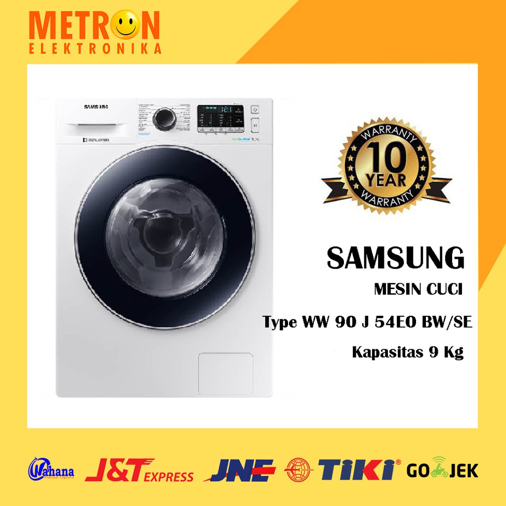 SAMSUNG WW 90 J 54EO BW/SE / MESIN CUCI FRONT LOADING 9 KG / WW90J54EOBWSE