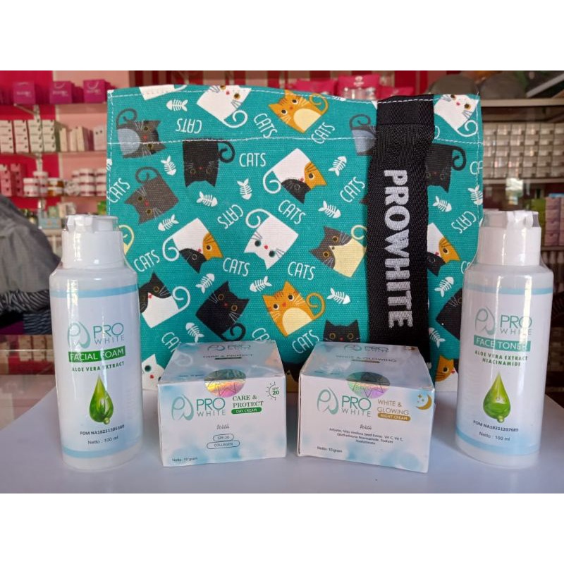 [BPOM]Paket Wajah PROWHITE Skincare Glowing/Skincare Brightening Lengkap Toner