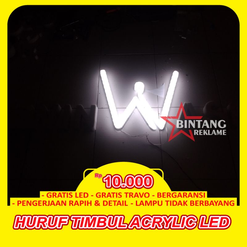 Jual HURUF TIMBUL AKRILIK LED ACRYLIC STAINLESS NEONBOX LETTERSIGN ...