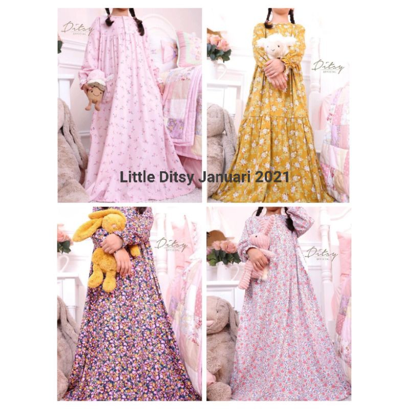 Ditsy Januari 2021 / little Ditsy / ditsy nightgown / ditsy Pajamas / baju anak / gamis anak