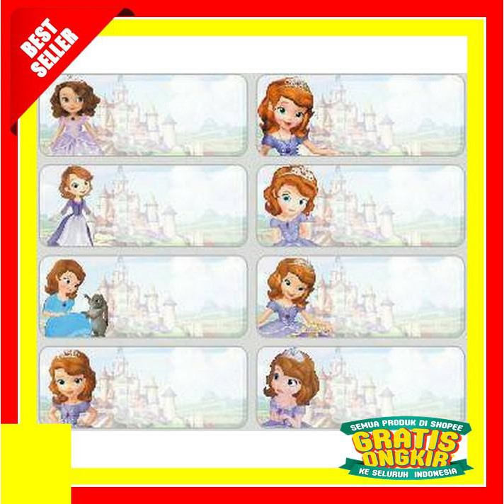 

STICKER NAMA WATERPROOF SOFIA THE FIRST BEST SELLER