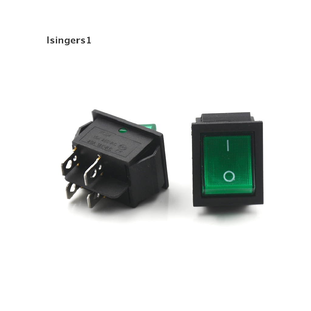 (lsingers1) 5pcs Saklar Rocker DPST 4 Pin ON / OFF 2 Posisi 16A / 250V KCD4-201