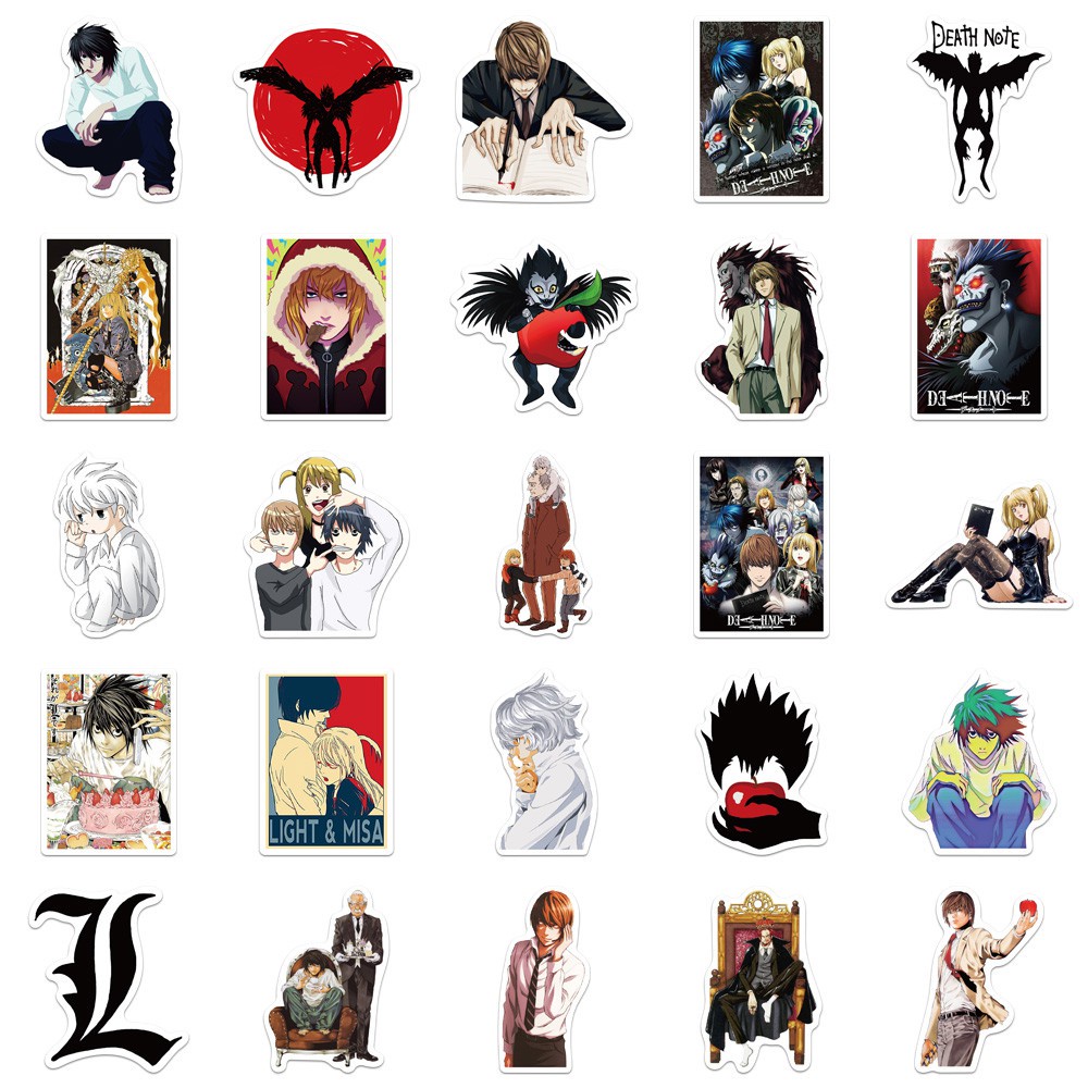 50 PCS Anime Death Note Cartoon Graffiti Children's Toy laptop Mobile Phone Computer luggage Decoration Sticker