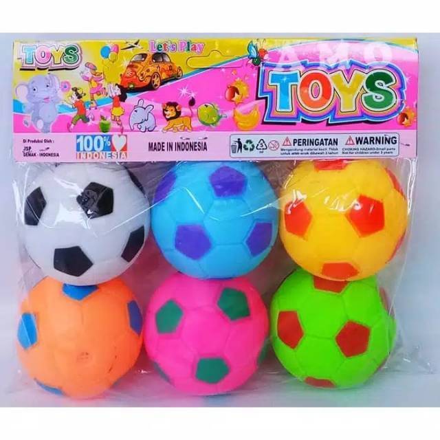 Bola karet pencet bunyi 6pcs