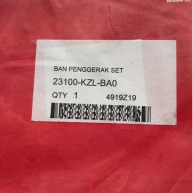 Van Belt Fan Belt Assy Honda Beat Inject  KZL Ori