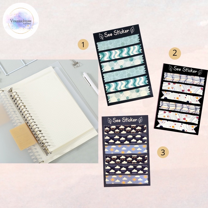 Sticker Tempel Journal Motif Hias Binder Buku Tulis Diary