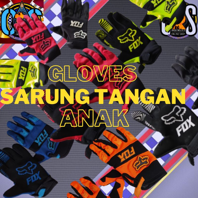 Sarung tangan anak sepeda motor mini trail cross anak/Glove trail cross offroad roadrace usia 4-12 t