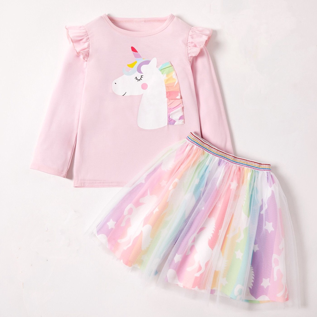 (LOLI-JKT) BD-118 STELAN UNICORN PINK RAINBOW MODEL BAGUS 100-130