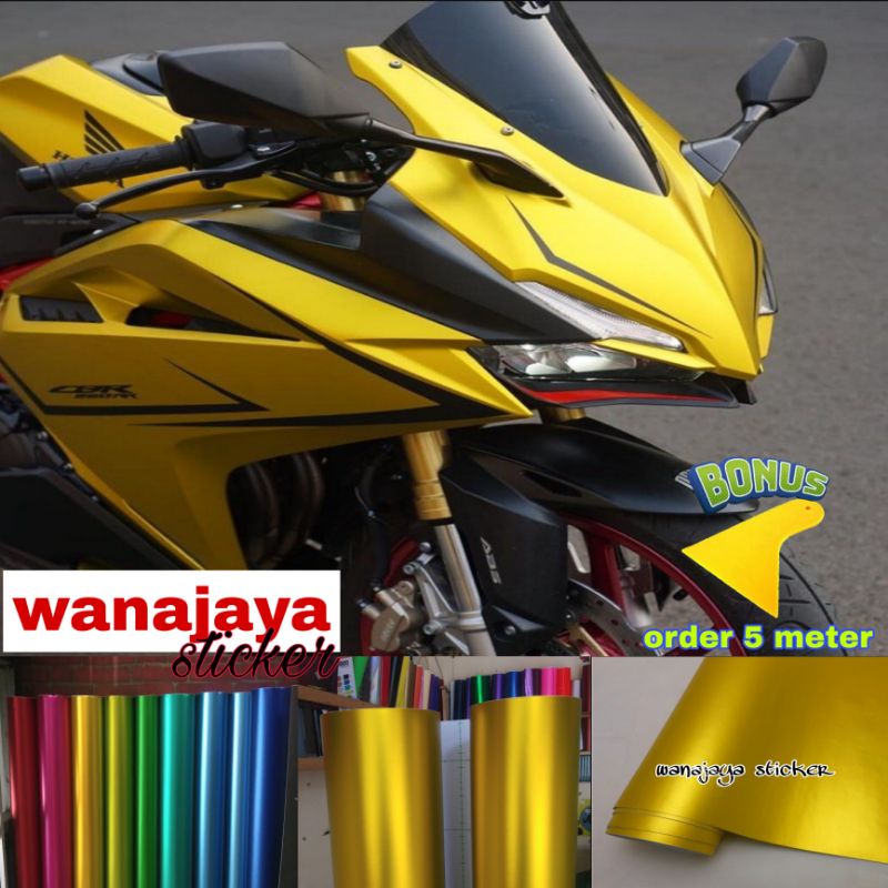 STIKER SKOTLET MOTOR WARNA SATIN / STIKER SKOTLET MOTOR WARNA EMAS / STIKER SATIN GOLD / SATIN EMAS