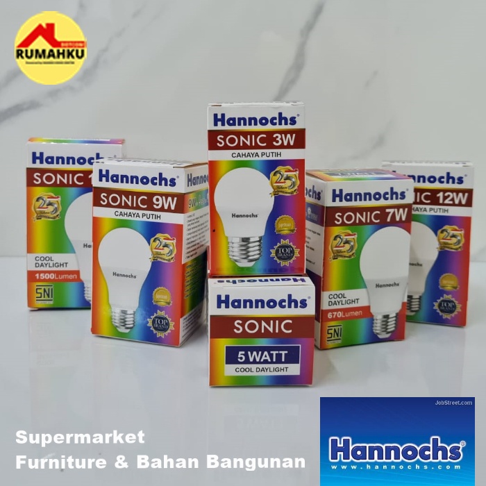 BOHLAM LAMPU HANNOCH - BOHLAM LAMPU LED - SONIC 3W - 15W - HANNOCH