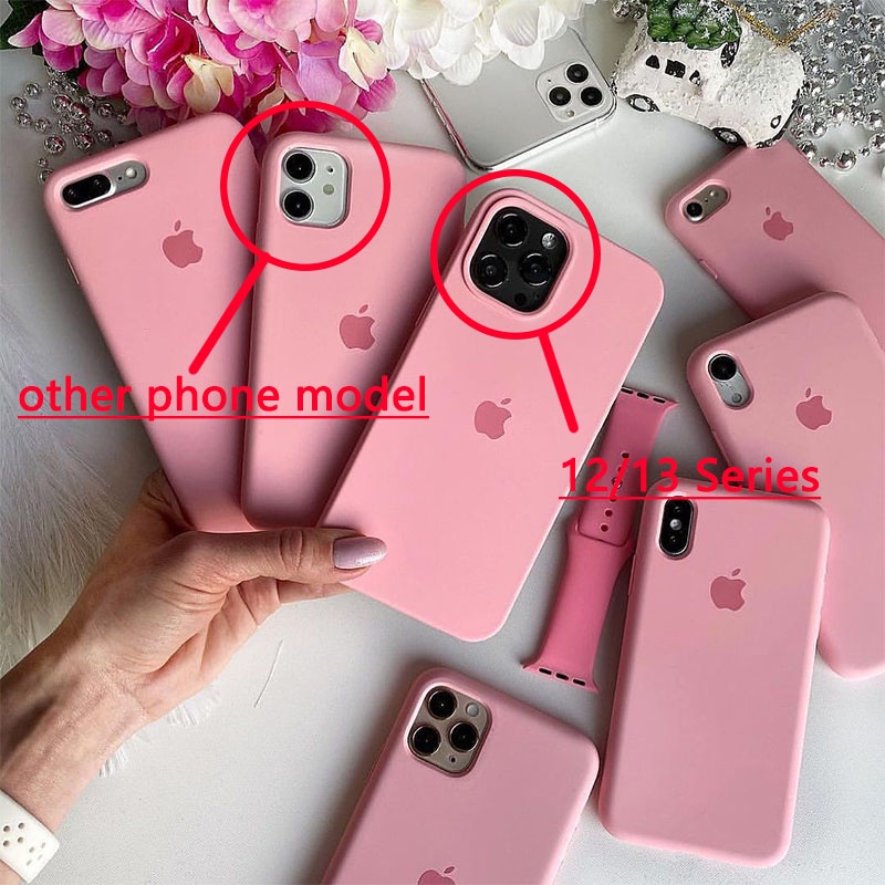 IPHONE Casing Ponsel Silikon Cair Perlindungan Lensa Kamera Mewah Untuk Iphone14 Pro Max13 12 Pro Max Shockproof Soft Cover Iphone11